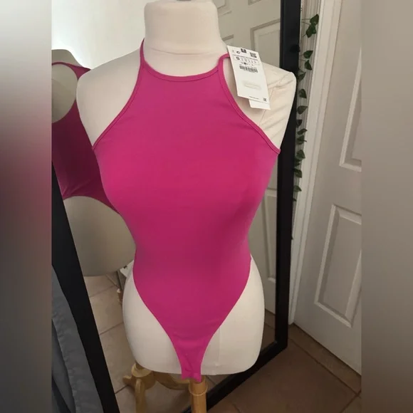 Zara Pink Halter Bodysuit - Picture 1 of 2